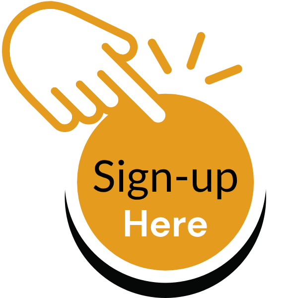 Sign-up button with hand icon