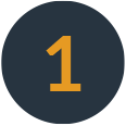 1 Yellow number 1 in dark circle