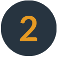 2 Number 2 in dark circular icon