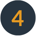 4 Number four in yellow on dark circle