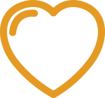 heart Orange heart outline icon on white background