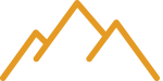 Stylised yellow mountain peaks on black background
